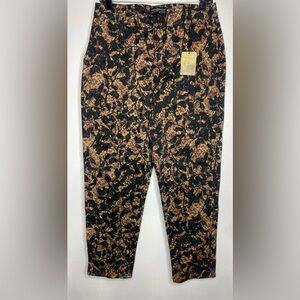 NWT Peruvian Connection Black and Brown Floral Pants